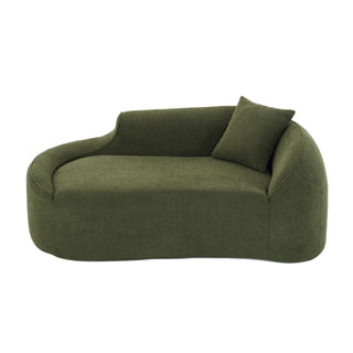 Compression Curved Chaise Longue Chair Indoor Loveseat Sofa Bed With Deep Seat And Pillow - Green