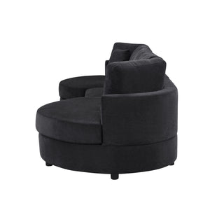 Modern 3 Seater Upholstered Sofa With Curved Design