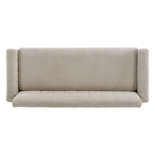 Modern Loveseat Sofa, 2 Seater With Square Arms For Living Room