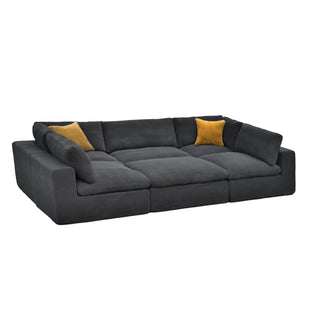 Custom Configuration Modular Sectional With Toss Pillows