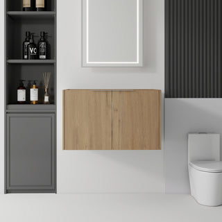 Floating Bathroom Vanity Cabinet With Soft Close Double Doors, Spacious Interior Storage, Wall Mounted, Cabinet Only