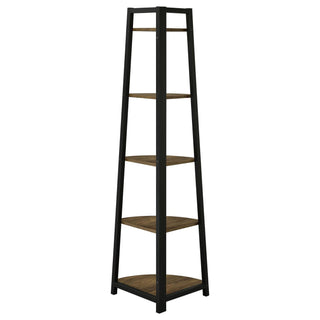 5 Tier Corner Bookcase - Brown