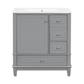 Freestanding Bathroom Vanity With Sink, Soft Close Door, 3 Drawers