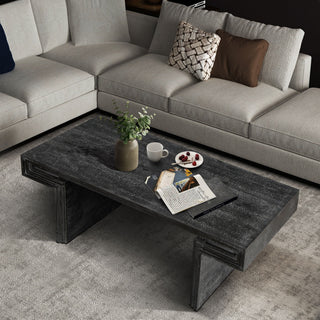 American Vintage Industrial Coffee Table, Double Tier Design