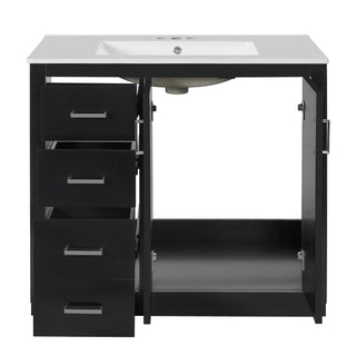 Bathroom Vanity With Sink Combo, Storage Cabinet, Freestanding Set With 3 Drawers & Soft Closing Doors