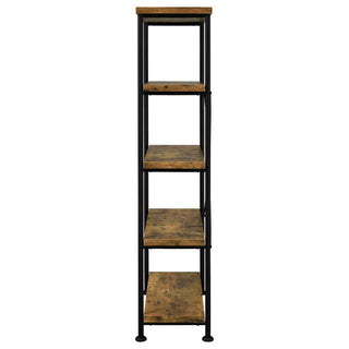 Avon - 2 Piece Computer Desk And Bookcase With 3 Drawers - Rustic Brown