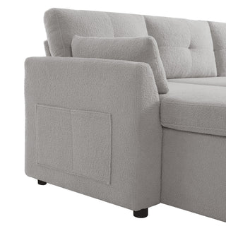 U-Shaped Sectional Sofa Bed With Storage And USB Ports