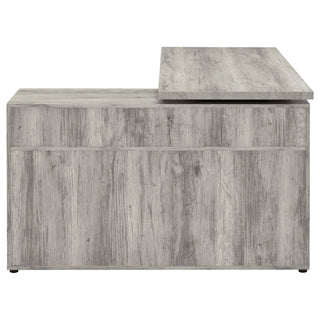 Corrado - L-Shape Office Desk With Storage - Gray