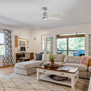 52" Ceiling Fan With Dimmable LED Light And 6 Speed Remote Control - Cement Gray