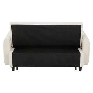 Pull-Out 2 Seat Modern Sleeper Sofa With 2 Throw Pillows And USB Ports