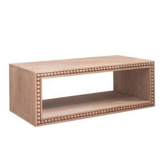 Beaded Edge Coffee Table With Open Storage Shelf