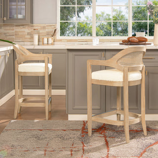 Americana - Mid-Century Modern Cane Back Counter Stool