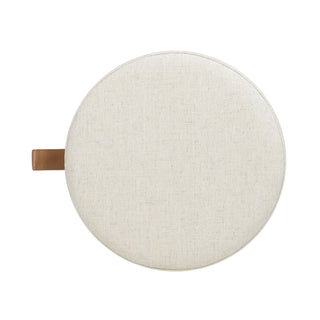 Brandy - Round Upholstered Storage Ottoman With Accent