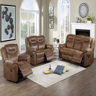 Power Reclining Sofa With USB Port Upholstered Pillow Arms And Headrest - Brown