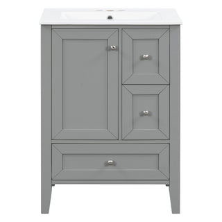 Modern Bathroom Vanity With Sink, Freestanding Cabinet With Drawers And Shelves