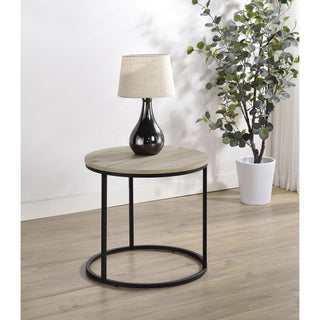 Arrize - Round Side End Table - Pine Wood