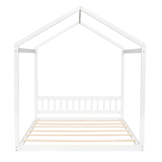 Wooden House Bed With Headboard