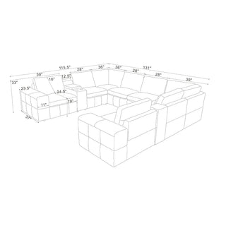 Modular Sectional With Large Square Arms