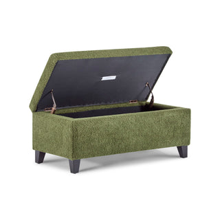 Storage Ottoman With Flip Top Lid - Retro Green