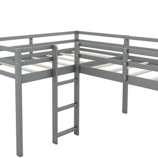 L Shaped Loft Bed With Ladder And Slide