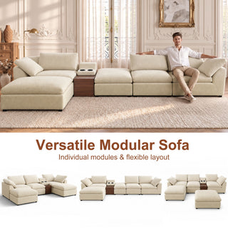 Modular Cloud Couch With Storage Console