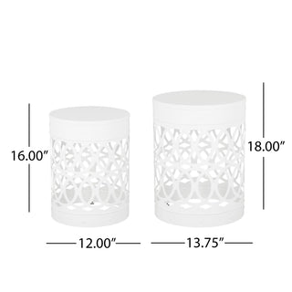 Outdoor Metal S/2 End Table