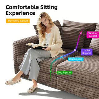 4 Seat Sofa, Modern Comfy Upholstered Sofa Cloud Couch, Deep Seat Couches With Soft Pillows