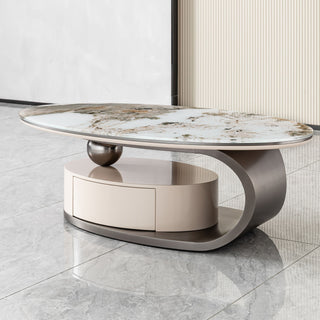 Oval Coffee Table With Drawer