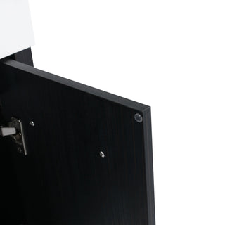 Modern Wall Mounted Bathroom Vanity With Thick Edge Resin Sink And Storage Rack