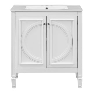 Double Sink Bathroom Vanity Set With Wall Mount Mirror Cabinet