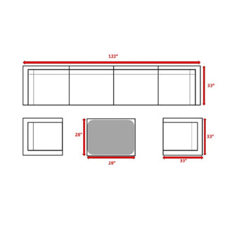 Stylish Entertainment Sectional Set, Outdoor Living