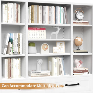Industrial Bookcase Tall With Adjustable Shelves, Drawers & Doors