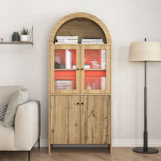 Modern Tech Inspired Dome Cabinet With LED Lighting