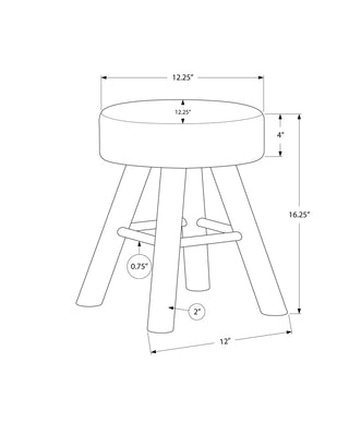 Ottoman, Pouf, Footrest, Foot Stool, Round, Natural Wood Legs, Contemporary, Modern