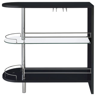 Karinna - 2 Tier Home Bar Table With Shelf - Silver