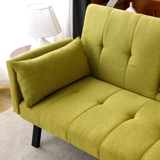 Sofa Bed With Foldable Design And Cup Holder - Green