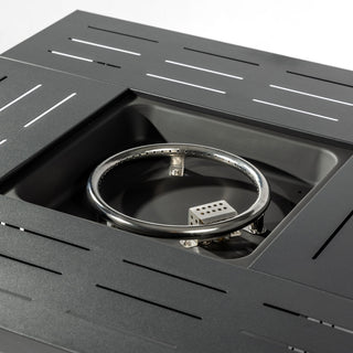 Propane Gas Fire Pit Table, 50000 Btu, Rectangular For Outside - Black