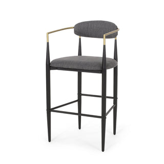Upholstered Bar Stools (Set of 2) - Charcoal