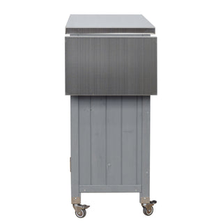 Foldable Outdoor Kitchen Island With Storage Cabinet