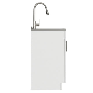 Modern Shaker All-In-One Laundry Utility Sink And Cabinet With Pull-Out Faucet