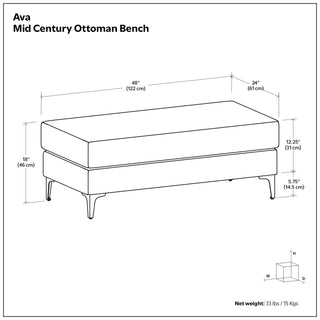 Ava - Versatile Mid Century Ottoman