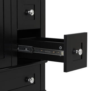 Bathroom Vanity With Integrated Basin, Soft Close Drawers, Door Mounted Double Layer Shelf