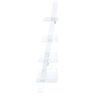Cimarron - Ladder Bookcase With 4 Shelves - Clear
