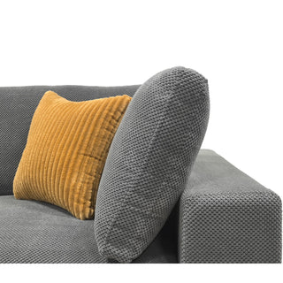Coffee Bean Like Upholstery Full Compressed Modular Sectional With Toss Pillows - Light Gray