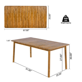 Kirk - Outdoor Patio 7 Pieces Chat Set With Wicker Chairs Cushions & Table - Beige / Light Brown / Teak