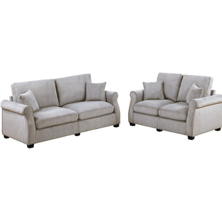 Contemporary 2 Piece Sofa Set With Matching Pillows