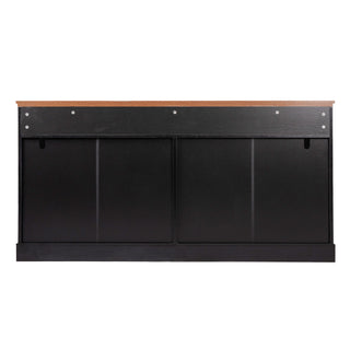 Fluted Sideboard Buffet Cabinet With 4 Doors And 3 Drawers