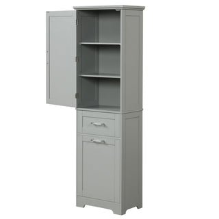 Tall Freestanding Bathroom Storage Cabinet With Adjustable Shelf And 2 Drawers