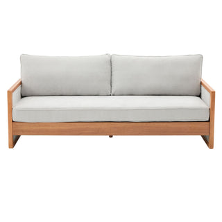 Modern 3 Seater Sofa With Wood Armrests