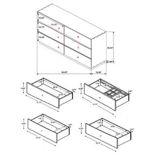 Beverly - 6 Drawer Dresser - Walnut